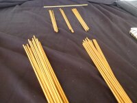 How to use I Ching sticks: Third pile completed, for the first line's 3 piles